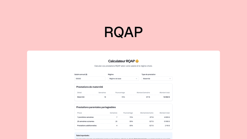 Calculateur RQAP